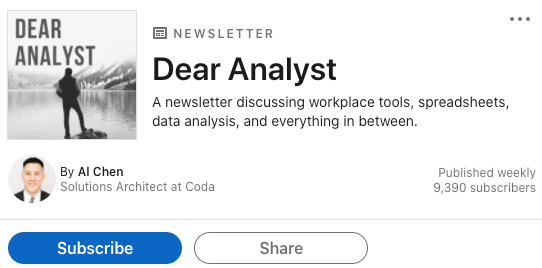 Dear Analyst LinkedIn Newsletter